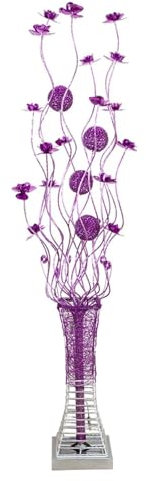 SJHPZG Lampadaire Bouquet en Aluminium pour Salon avec 6 lumières LED, Lampe sur Pied Moderne et créative en Forme de Vase, Boule tissée à la Main et Interrupteur au Pied