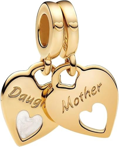 PHCLASY Gold Mutter und Tochter Charm Kompatibel für Armbänder Halsketten und europäische Schlange für Frauen Muttertag Schmuck Geschenk