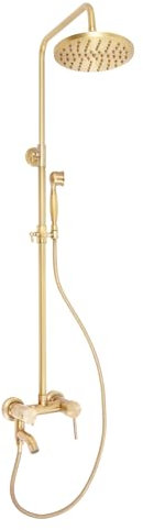 3-in-1-Duschsäule, Thermostat, mit Handbrause, verstellbarer Winkel, hoher Strahl, doppelter Verwendungszweck, kalt und warm, Vintage, für Badezimmer, Hotels, Zentren, Spa-Geschäfte