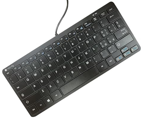 Techly 621697 Mini Tastiera USB 78 Tasti Layout Italiano Nero
