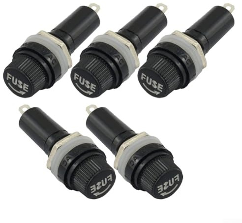 Lot de 5 porte-fusibles à monter sur châssis pour une utilisation avec des fusibles de 6 x 30 mm, design terminal à souder évalué à 10 A et 250 V AC