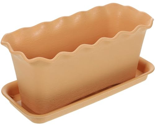 GALPADA Jardinera Rectangular con Bandeja Maceta para Plantas Suculentas y Hortalizas Resistente para Interior y Exterior con Ventilación para Balcón y Huerto Urbano