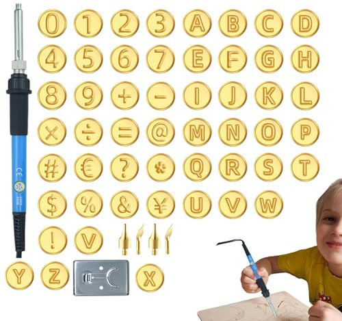 Brandmalerei Gerät - Holz Brennkolben, Schriftzug Brandmalerei | Alphabet Brennset Zahlen, Holzbrennwerkzeug Für Kreative Und Hobbykünstler,Heißstempelwerkzeug Holz Personalisierte Geschenke Und Deko