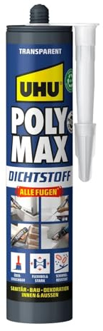 UHU POLY MAX Dichtstoff transparent, Kartusche 280ml