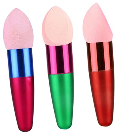 DECOMELODY 3 Stück Kosmetikschwamm Make up Schwammpinsel Nass Trocken Foundation Egg Puff Für Gesicht Puder Anwendung Hautfreundlich Wiederverwendbar
