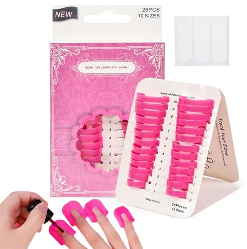 52-teilige Nagellackvorlagen, Nagellackvorlagen, wiederverwendbares Nagelkantenschutz-Set, Nagellackschutz, nagelschablonen, grundlegendes Maniküre-Werkzeugzubehör (10 Größen).