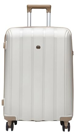 Hotiç Luxury Unisex Travel Cabin Suitcase, Compact Lightweight Design, Durable for Frequent Flyers, Convenient for All Travels | Ecru - Medium