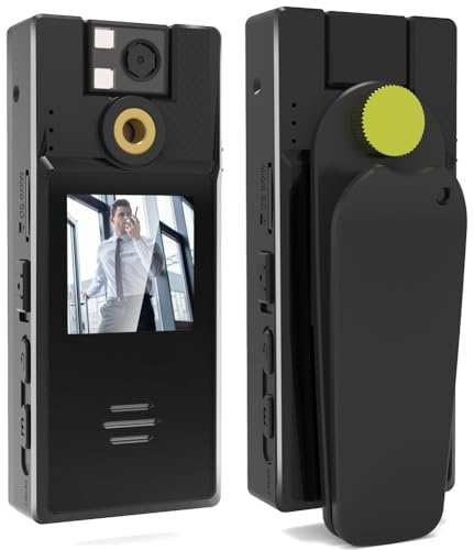 Flaroey 128GB Body Camera with Audio & Video Recording,1080FHD Body Cam with 180° Rotatable Lens,Loop Recording Body Camera