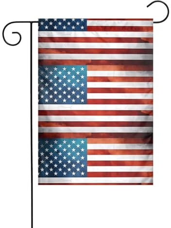 AEKGOHP Vintage-Flagge mit amerikanischer USA-Flagge, Gartenflaggenmast für den Außenbereich, Innenhof, Dekoration, doppelseitig, 30,5 x 45,7 cm