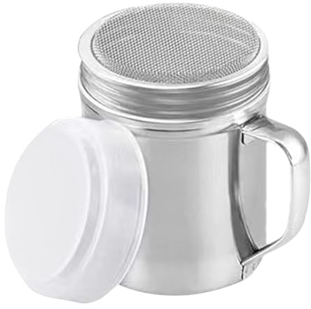 Puder Streuer Edelstahl,Küchen Salzstreuer Mit Staubdichtem Deckel - Aufbewahrungsbehälter Mit Griff Für Backen Camping Reisen Tischbegleiter Für Kaffee Zucker Mehl