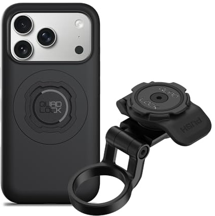 Quad Lock Stem Cap Mount (Adjustable) Bike Kit with iPhone 17 Pro MAG Phone Case