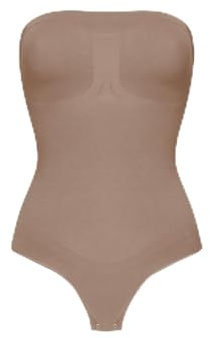 creamy fabrics Shapewear Body trägerlos String Bauchweg Damen | Starke Bauch und Taillenformung mit String abnehmbaren Trägern und glattem Look unter Kleidern