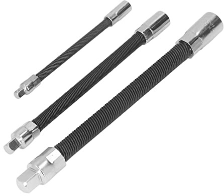 Cocoarm 3-Piece Flexible Socket Extension Bar Set,1/2 1/4 3/8 Drive with Lock & Magnetic Head for Electric Drills Wrenches Car Engine Repair