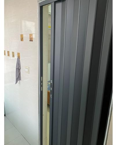CHZDPP Teleskop-Falttüren Abschließbare Aluminium-Falttür, anpassbare versenkbare Duschtüren für kleine Räume, einfach zu installierende Raumteiler-Tür für mehr Privatsphäre