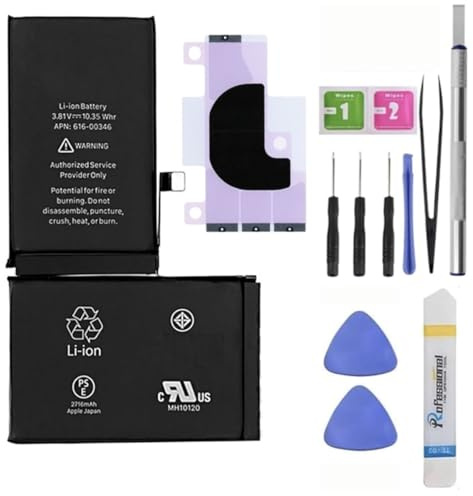 Bcmhub Battery Replacement compatible with iPhone X, 2716mAh High Capacity, 0 Cycle, with Professional Repair Tool Kits and Adhesive