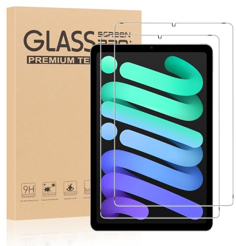 Coiwxmoi 2 Pezzi, Pellicola Prottetiva per iPad mini (A17 Pro, Modello 2024, 7a Generazione) / mini 6 (Modello 2021, 6a Generazione), 8,3 Pollici, Vetro Temperato, 9H Durezza HD, Ultra Resistente