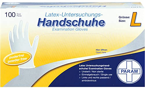 HANDSCHUHE Einmal Latex puderfrei L 100 St
