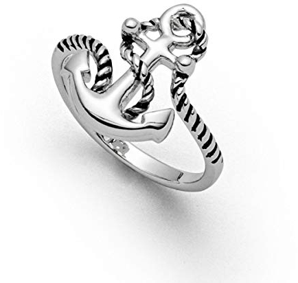 DUR Damen Ring Anker aus Sterling-Silber in der Farbe Silber, Ringgröße: 56, R4574.56