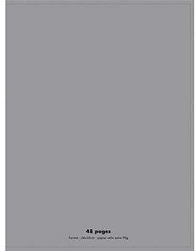 Lot de 10 Cahiers piqûre, 48 pages, Grands carreaux Seyès, Format 24 x 32 cm, Couverture polypro GRIS