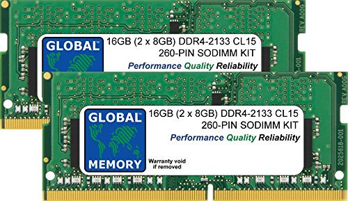 GLOBAL MEMORY 16Go (2 x 8Go) DDR4 2133MHz PC4-17000 260-PIN SODIMM MÉMOIRE RAM KIT pour Ordinateurs Portables