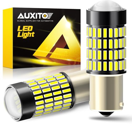AUXITO 1156 LED Bulb for Reverse Lights, Super Bright White 1141 1073 7506 LED Bulbs with Projector for Reverse Lights Tail Brake Signal Back Up Parking Marker DRL License Plate Lights, 6000K White