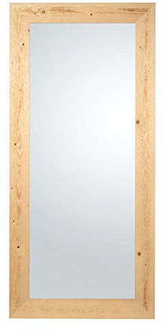 MO.WA Spiegel Wandspiegel Holzspiegel groß Ganzkörperspiegel 82x182, Spiegel groß, Wandspiegel Natur, Holz Flurspiegel, Garderobenspiegel Modern Rustikal
