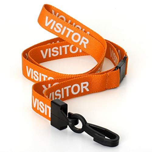 CKB Ltd Visitor Lanyards Sicherheitsband mit Drehgelenk, Kunststoff, für Ausweishalter, Orange, 20 Stück
