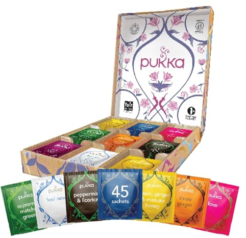 Pukka, Selection Box, Tisane Confezione Regalo| Biologico, 45 filtri, 9 gusti, Perfetto per un regalo naturale