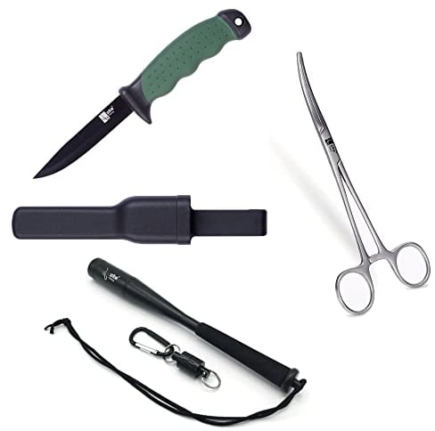 Zite Fishing Angel-Werkzeug-Set [Fischtöter mit Messer & Hakenlöser] Angelzubehör-Set Fische Angeln & Waidgerecht Versorgen, Fisch Totschläger angeln, Fischbetäuber Anglermesser Angelmesser Angler.Set