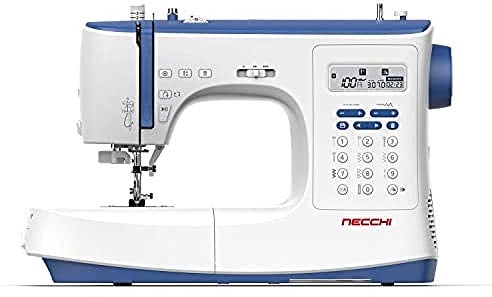 Necchi NC-103D Macchina per Cucire, Interno in pressofusione in Alluminio, scocca in ABS, Blu, Regular