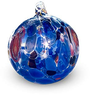 Gocce di Murano Palle di Natale in vetro di Murano confezione 6 palline grandi in vetro soffiato colorate lavorazione artigianale eleganti decorazioni natalizie per albero di natale (Blu, 6)