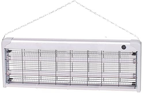 BAKAJI Zanzariera Elettrica 40W Slim Salvaspazio Anti Zanzare Mosche 2 Lampade 20W UV LED Elettroinsetticida Antizanzare con Catena e Piedini Dimensione 65 x 32 x 10 cm
