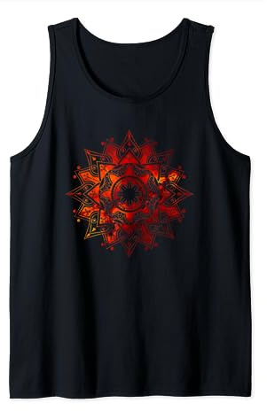 Flammen-Fraktal-Mandala Good Vibe Yoga Heilige Geometrie Tank Top