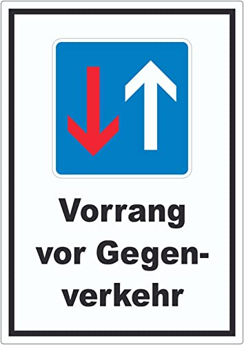 Vorrang vor Gegenverkehr Aufkleber A5 (148x210mm)