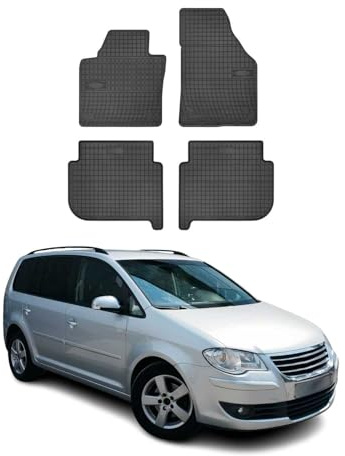 OMAC Fußmatten für VW Touran 2003-2010 Gummi 4tlg Schwarz | Automatten, Gummimatten, Allwetter, Antirutsch, fahrzeugspezifisches Produkt, wasserdicht