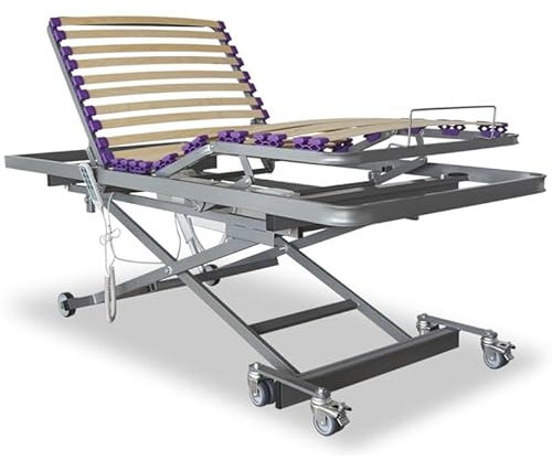 VentadeColchones - Cama articulada con Carro Elevador de Baja Altura, Articula en 4 Planos Diferentes, Sin barandillas, Medida 90 x 190 cm. Bote de Grasa Gratis Incluido.