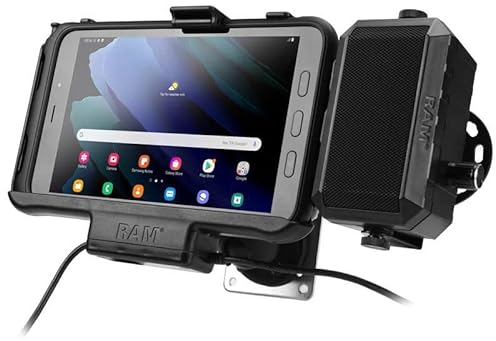 Ram Mounts UNPKD EZ-ROLL'R Dock W/Power/Data & Speaker Setup, W126826924 (Power/Data & Speaker Setup for Samsung TAB ACTIVE2 & TAB ACTIVE3)