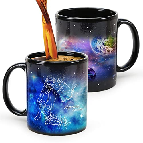 Einzigartige Kaffeebecher, Wassermann Geburtstagsgeschenke, Astrologie Constellation Cup 11oz, magische Tassen, lustige Januar Februar Geschenke