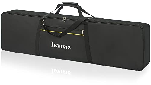 IBVIVIC Housse pour Clavier 88 Touches, 10MM Sacoche de Clavier Piano Electrique, Housse de Protection pour Clavier 88 Touches avec Poignée/Bandoulière de Oxford 600D (Noir)