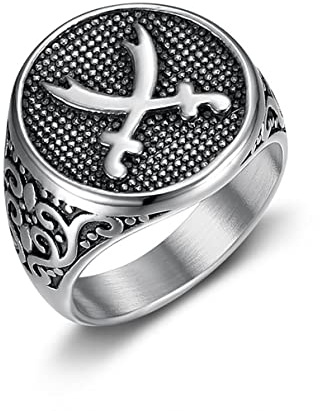 YAHOYA Arabischer Modeschmuck aus dem Nahen Osten Herren ' Antike Silberne Ringmesser Amulett vergoldeter Ring Männer