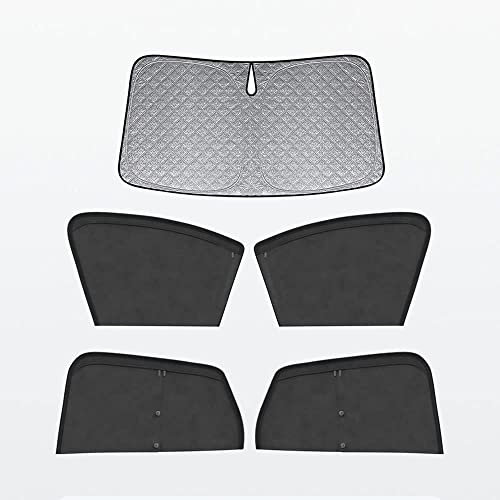 Car Window Sun Shade for SKODA Yeti, Breathable Privacy Zip Car Shade Blind UV Protection Magnetic Suction,A/5pcs