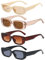 Unning 4 Stück Rechteckige Sonnenbrille Damen Retro 90er Trendy Sonnenbrillen Set Vintage Quadrat Festival Brille für Damen Herren