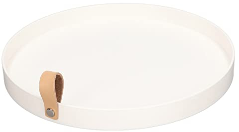 Bandeja para Joyas, 10 Pulgadas ABS Blanco Decorativo Baratija Plato Plato Bandeja De Té Redondo Simple Elegante Bandeja de Tocador Multifunción para Anillos Pendientes Collares Pulsera Llaves