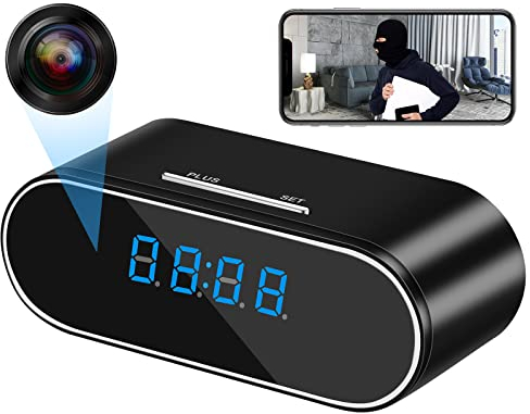 Mini Camara Espia 1080P Wifi Oculta Camufladas Reloj Camaras de Vigilancia sin Cables Camara Seguridad Vigilancia Bebe Cámara Espía Invisible Visión Nocturna de 140 Ángulos Detección de Movimiento