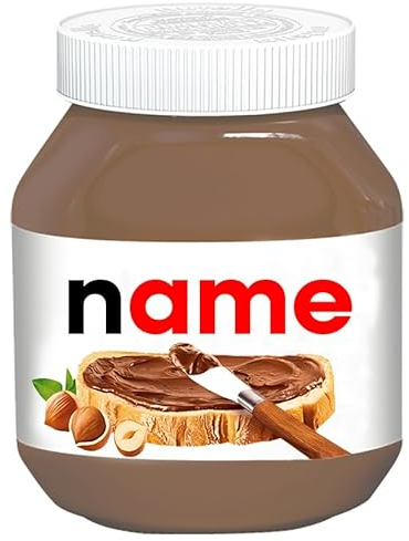 Personalisierte Schokoladenaufstrich Papier Aufkleber für z.B. Nutella ideale Überraschung für deine Liebsten - Geburtstagsgeschenk, Weihnachtsgeschenke, kleine Geschenke