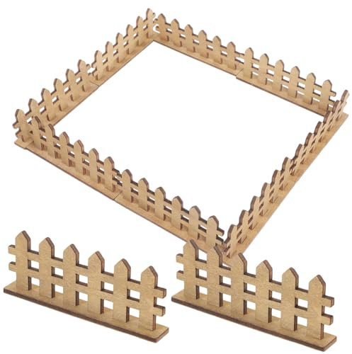 Milisten 10pcs Dollhouse Fence - Tiny House Accessories, Small Garden Picket Fence, White Decor Landscape Edging, Miniature Steak Wood for Outdoor Flowers, Fairy Garden