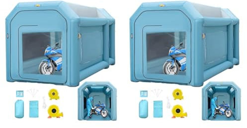 VEVOR Cabine Peinture Gonflable 4x2,5x2,5 m Tente Tunnel Pulvérisation Garage Tissu Oxford 210D PVC Souffleur Gonflage 680W Souffleur Ventilation 330W Tente pour Mécaniciens Automobile Pièces Voiture