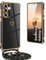 Yutwo Funda para Samsung A35 5G con Cuerda, Fundas para Samsung A35 con Colgante Patrón de Corazón TPU Suave Carcasa Silicona de Cuello Antigolpes Funda para Samsung Galaxy A35 5G, Negro