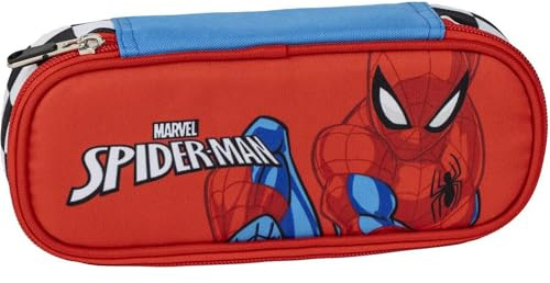 CERDÁ LIFE'S LITTLE MOMENTS Ovales Federmäppchen Spiderman – Rot – 8,5 x 5 x 22,5 cm – Reißverschluss – vielseitig und langlebig – Originalprodukt, entworfen in Spanien, rot, Ovales Federmäppchen