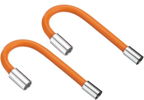 QUARKZMAN 2Stk Schäumen Verlängerung Rohr Wasserhahn Verlängern Verlängerung Waschbecken Abfluss Verlängerung Rohr Badezimmer Verlängerung Flexibel WasserOrange (50cm)